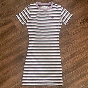 Striped Black, Purple, and White Dress-perfect used condition